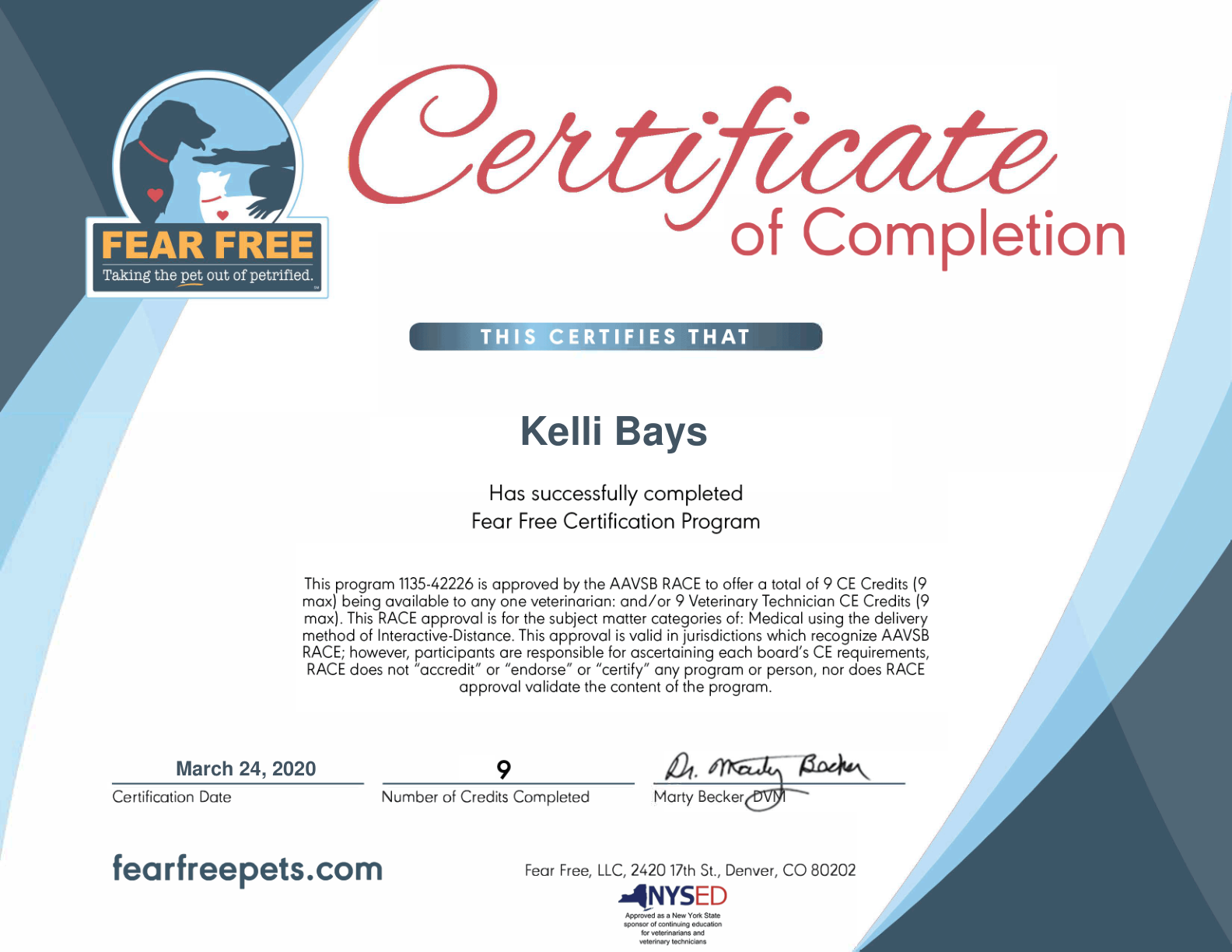 Fear Free Certification
